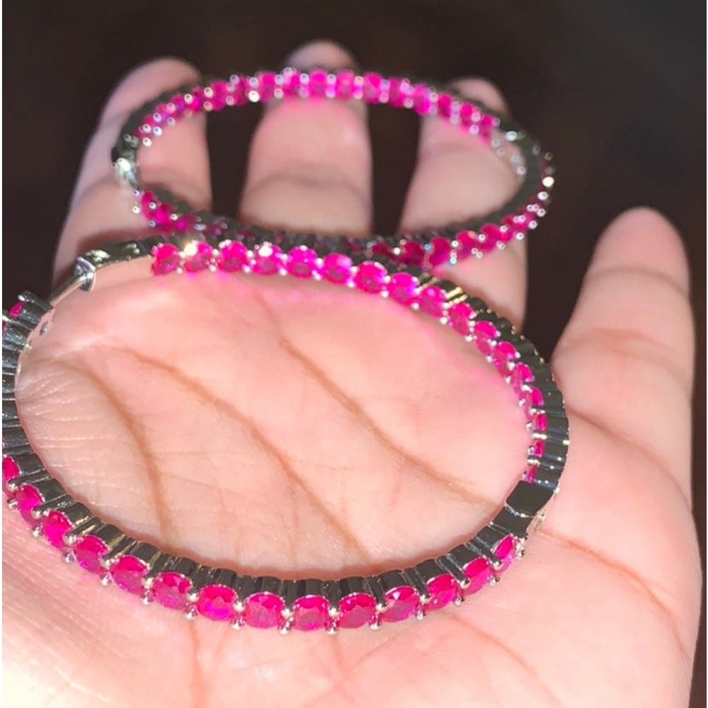 Ruby Big Inside Out Hoop Earring - image 6